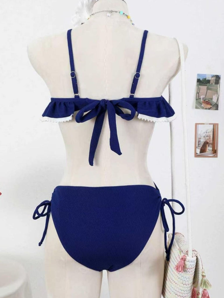 [Pre-Vendita] Costume Intero a Volant con Pendente a Conchiglia Blu Anni '40 6