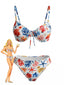 Set Bikini Blu Anni '50 con Stampa di Corallo e Stella Marina