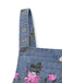 Blue 1960s Denim Floral Pocket Wide Strap Romper: beautiful vintage romper, retro jumpsuit, playful style with timeless appeal
