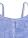 Abito Blu a Righe Buttons con Spalline Sottili Svasato Anni '60 5