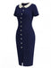 [Pre-Sale] Blue 1970s Knit Peter Pan Collar Dress 3