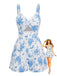 Set Bikini con Stampa Foglie Tropicali e Allacciatura al Collo Anni '60