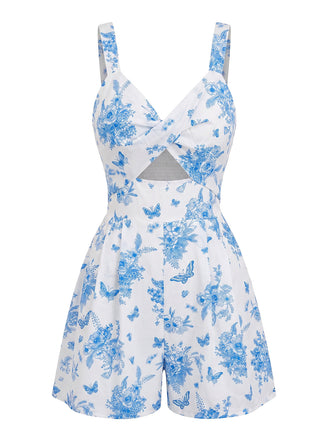 Set Bikini con Stampa Foglie Tropicali e Allacciatura al Collo Anni '60 2