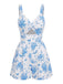 Set Bikini con Stampa Foglie Tropicali e Allacciatura al Collo Anni '60 2