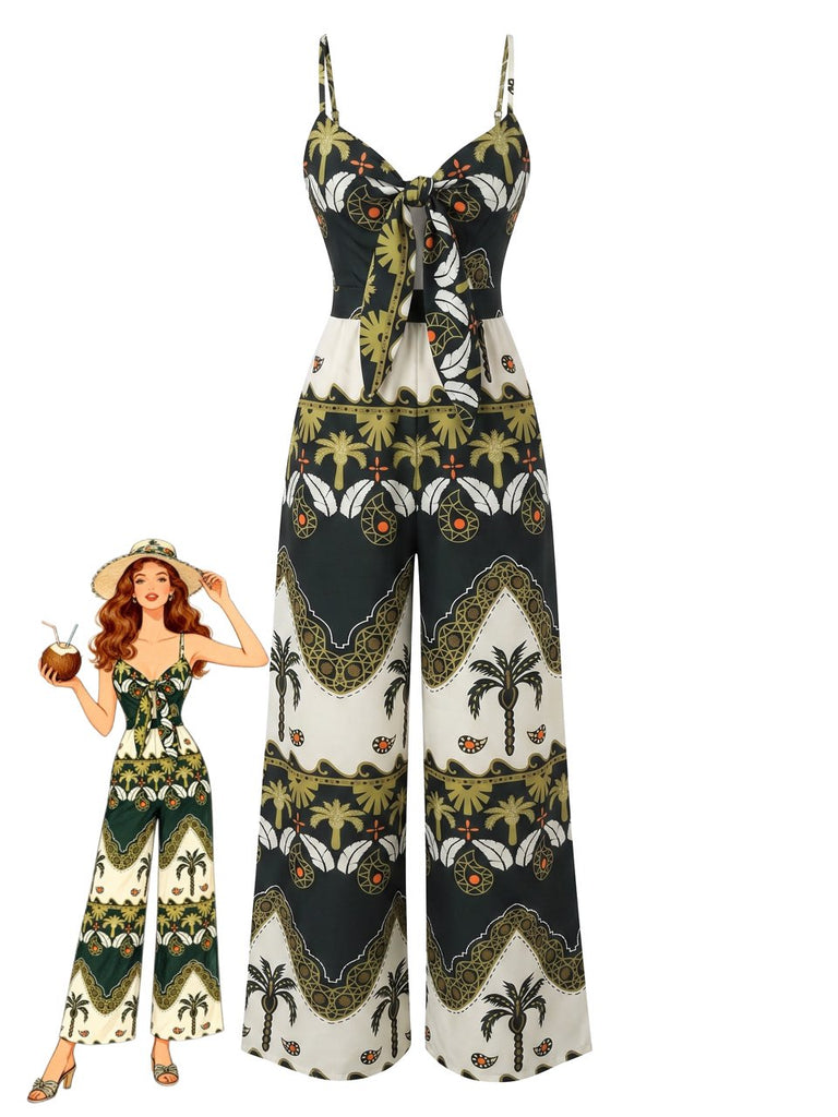 Set Bikini a Righe Colorblock con Allacciatura al Collo Anni '70