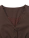 Brown 1940s two-piece set with sleeveless vest and pleated midi skirt for vintage styling