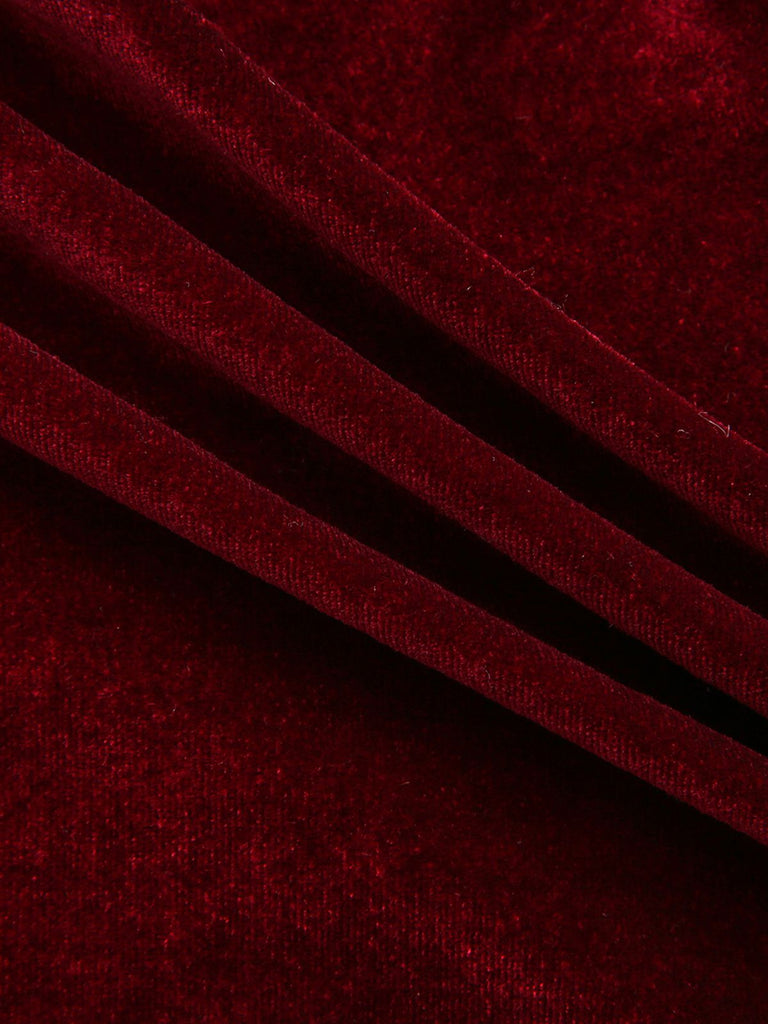 Abito midi in velluto a tinta unita con spalle scoperte anni '80