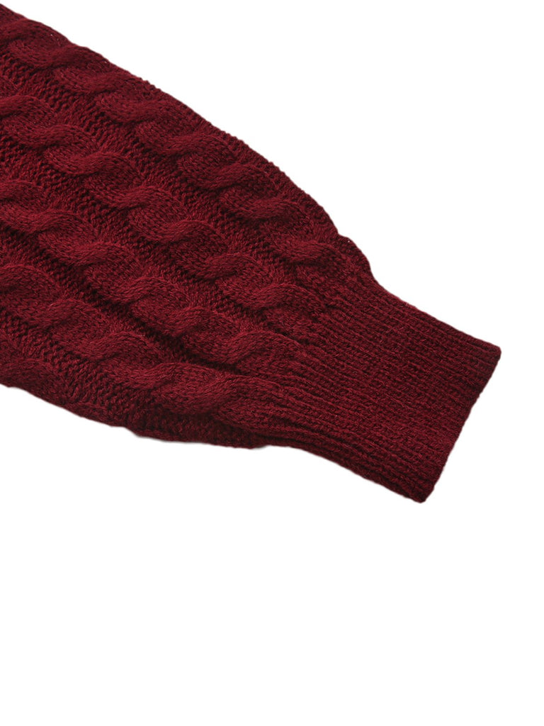 Abito in maglia con maniche a lanterna anni '40