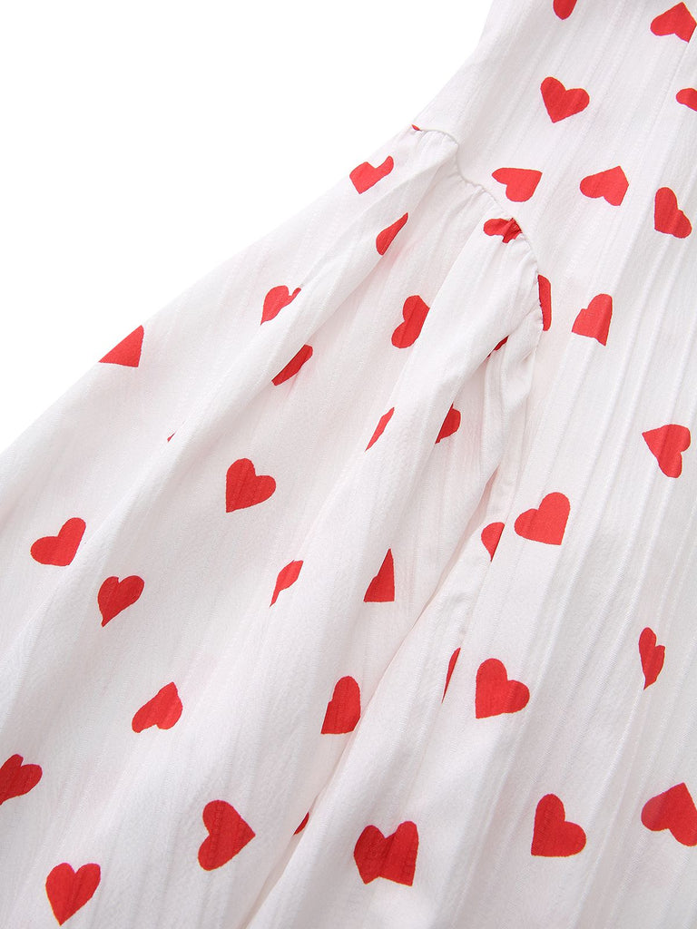 Abito cuore con scollo a V e schiena scoperta rosso anni '30