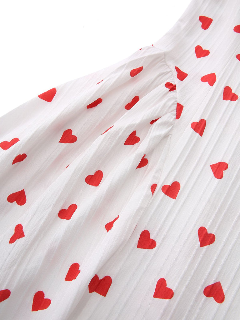 Abito cuore con scollo a V e schiena scoperta rosso anni '30