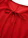 Abito senza maniche con fiocco sul collo e orlo arricciato rosso anni '60