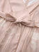 Abito rosa anni '40 senza maniche con scollo a V e cintura