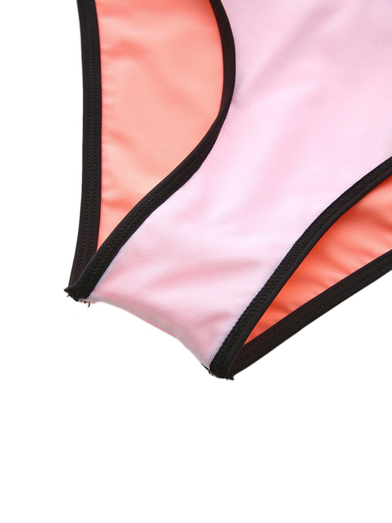 Bikini rosa anni '40 a righe arcobaleno