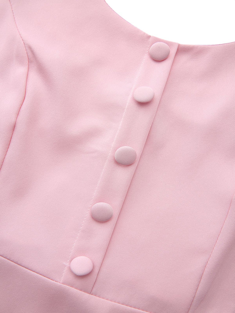 Abito con mantella e revers a tinta unita anni '50