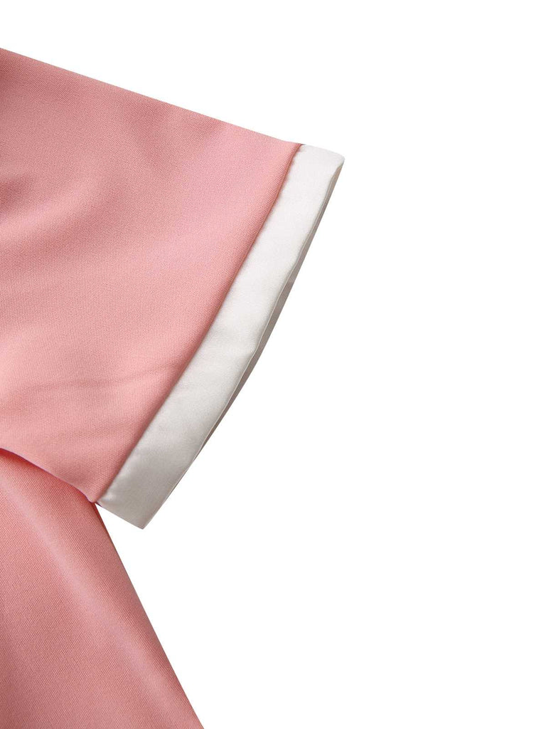 Abito aderente con fiocco color block e scollo tondo anni '60