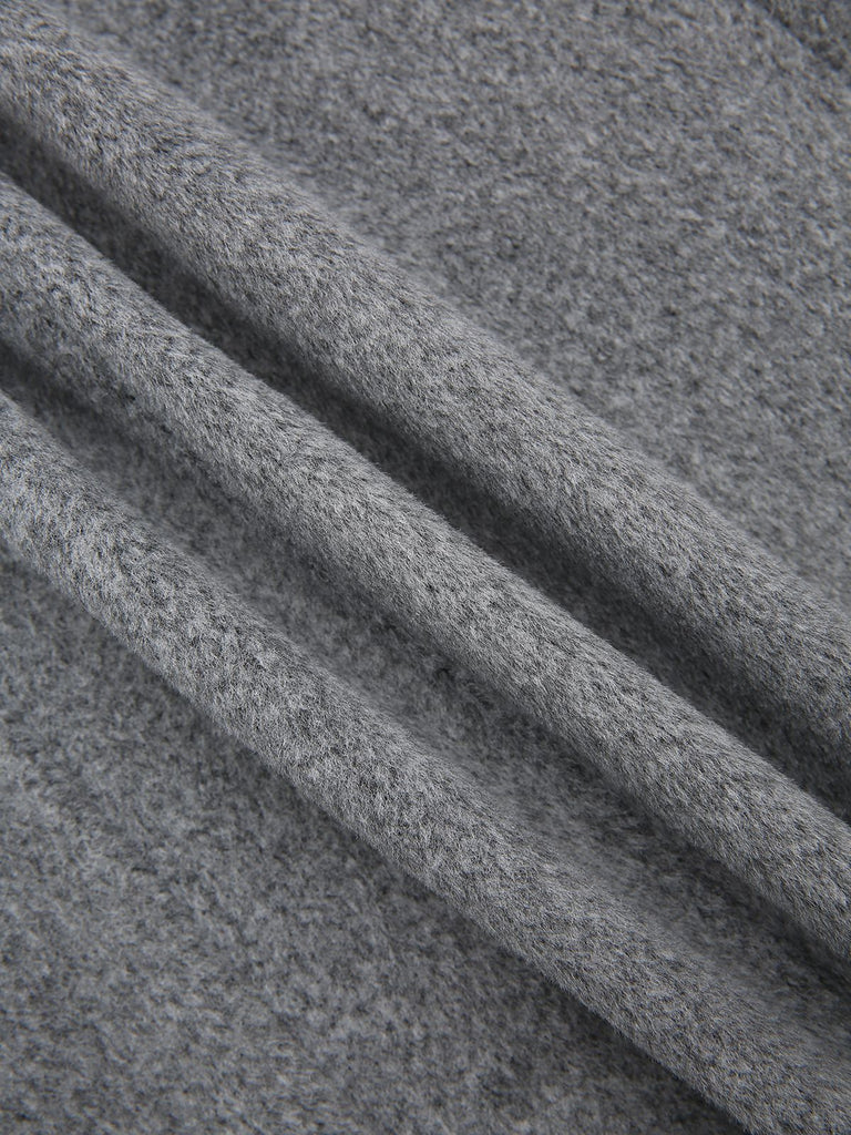 Cappotto in finta lana con finiture in pelliccia anni '80