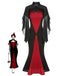2PCS Abito a sirena e cappotto trasparente Halloween anni '30