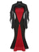 2PCS Abito a sirena e cappotto trasparente Halloween anni '30