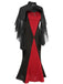 2PCS Abito a sirena e cappotto trasparente Halloween anni '30