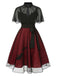 Abito due pezzi maniche dolman mantella trasparente anni '50