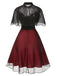 Abito due pezzi maniche dolman mantella trasparente anni '50