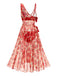2PCS Bikini rosso e copricostume rose anni '60