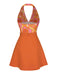 2PCS Top scollo all'americana floreale e gonna anni '60