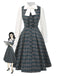 [Prevendita] 2PCS Abito grigio a quadri e camicetta cotone anni '50