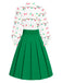 [Prevendita] 2PCS Camicetta con luci di Natale e gonna plissettata anni '50