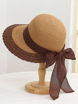 Cappello-di-Paglia-Vintage-Bicolore-da-Sole