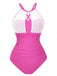 Costumi-intero-rosa-anni '40-in-pizzo-con-scollo-all'americana