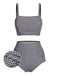 Costumi plaid spalline sottili bianco e nero anni '40
