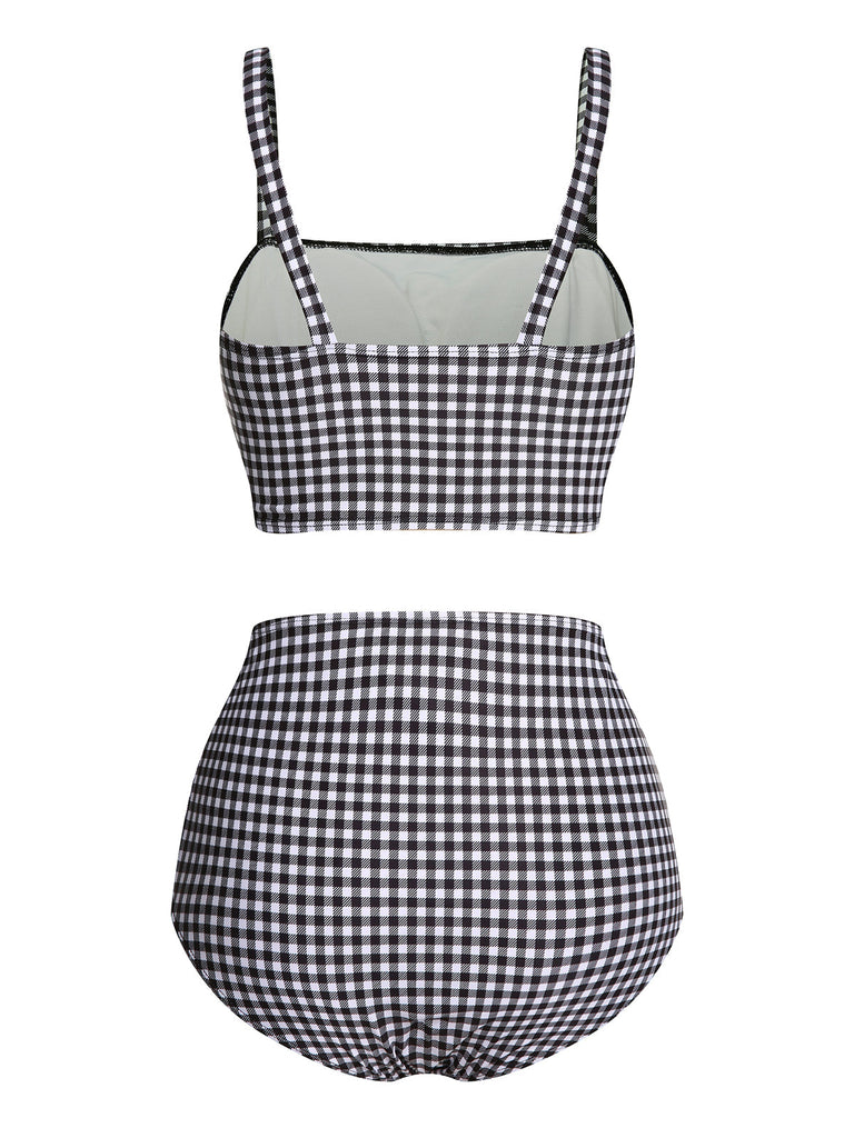 Costumi plaid spalline sottili bianco e nero anni '40