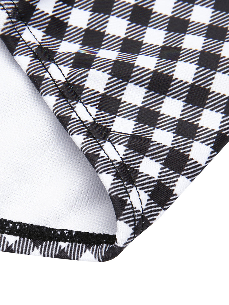 Costumi plaid spalline sottili bianco e nero anni '40