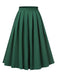 Gonna plissettate tinta unita verde anni '50