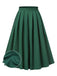 Gonna plissettate tinta unita verde anni '50