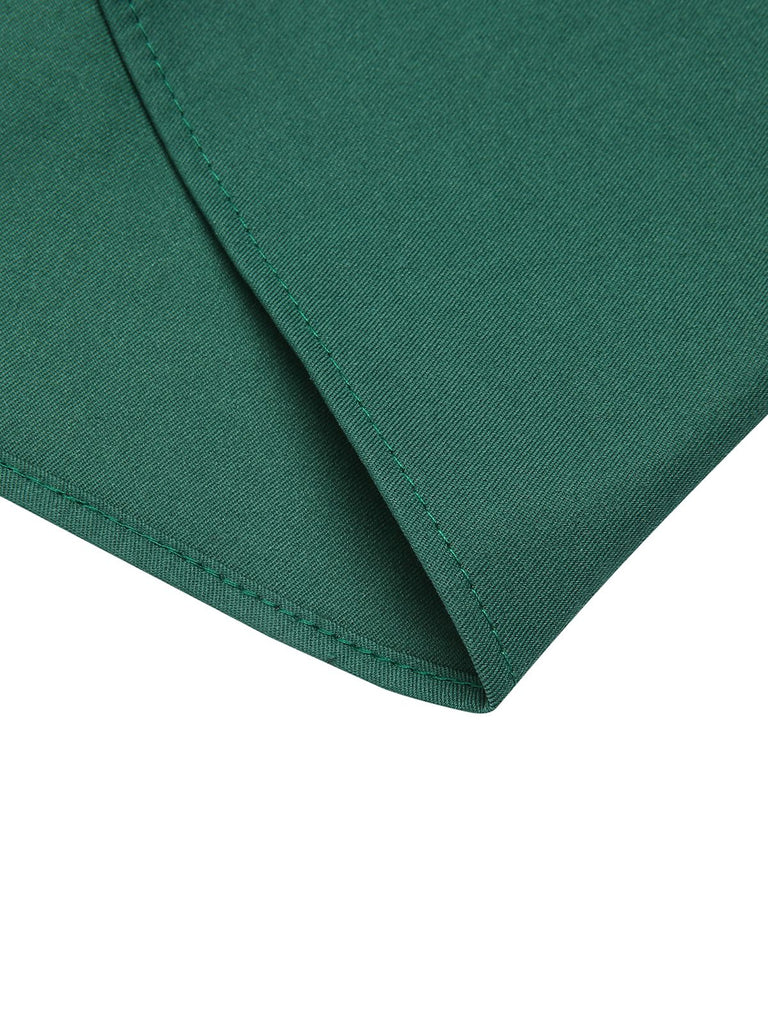 Gonna plissettate tinta unita verde anni '50