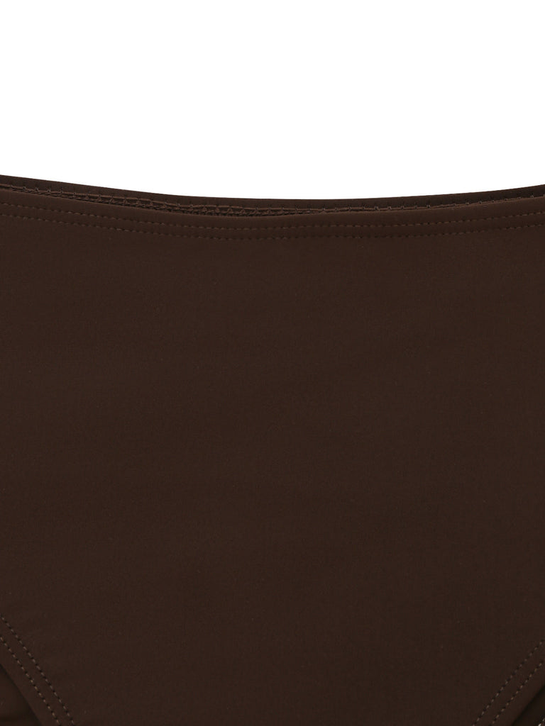 Dark Brown 1950s Solid Tankini - vintage fashion, retro style