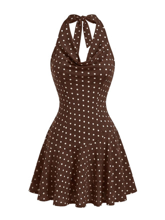 Abito Svasato Floreale Boho con Scollo Quadrato e Maniche a Sbuffo Anni '70 2