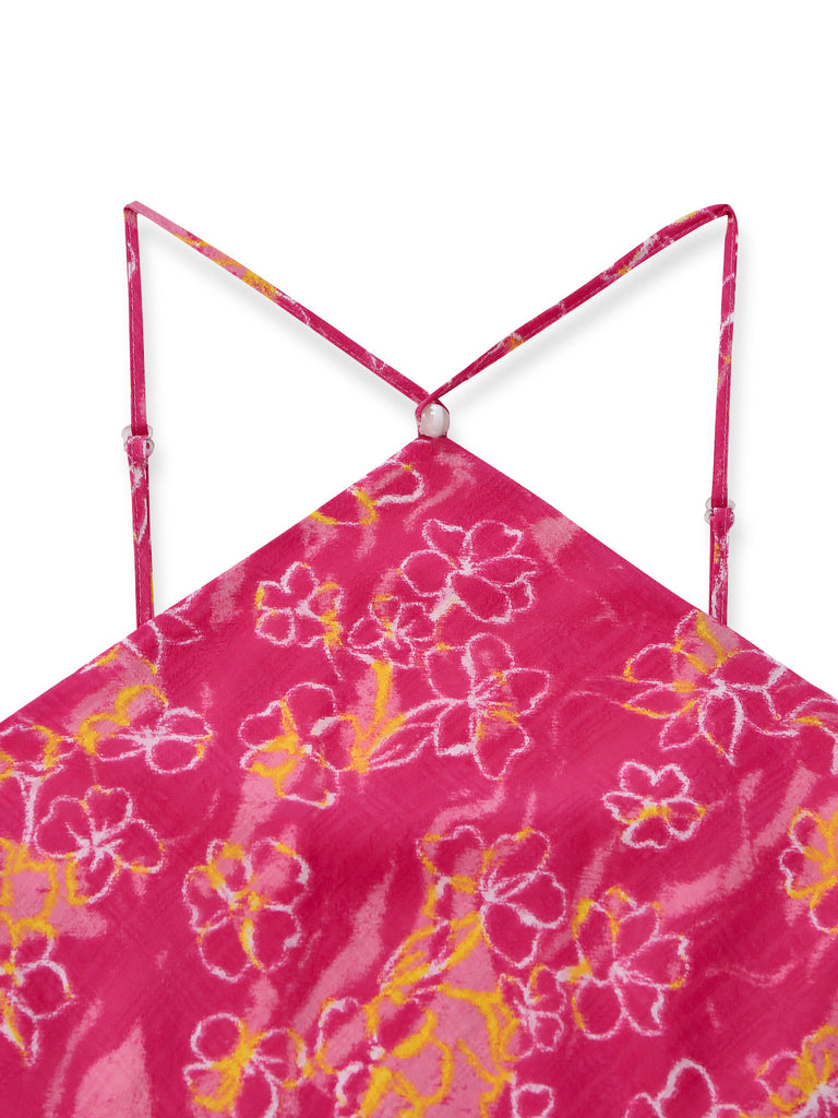 [Pre-Vendita] Abito Rosa e Bianco Y2K Halter Schiena Scoperta con Volant Asimmetrico 5