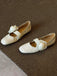 Scarpe Mary Jane Piatte in Ecopelle con Fiori 3D Amovibili