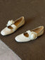 Scarpe Mary Jane Piatte in Ecopelle con Fiori 3D Amovibili