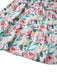 Floral patterned fabric with pink, yellow, and green colors on a white background