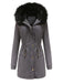 Cappotto con cerniera e rifiniture in pelliccia anni '50