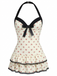 Costumi intero fiocco a quadri rosa chiaro anni '40