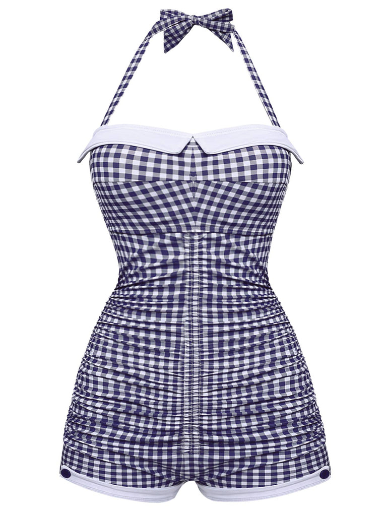 [Pre-Vendita] Costume Intero Rosa a Quadretti Halter con Fiocco Anni '50 14