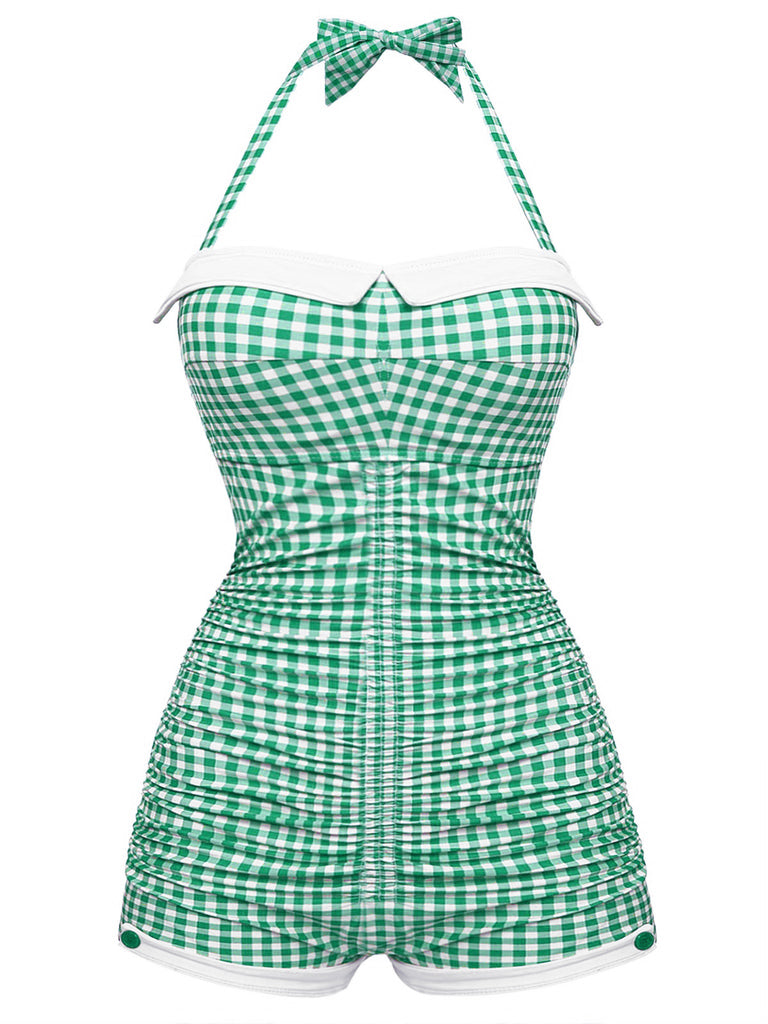 [Pre-Vendita] Costume Intero Rosa a Quadretti Halter con Fiocco Anni '50 19