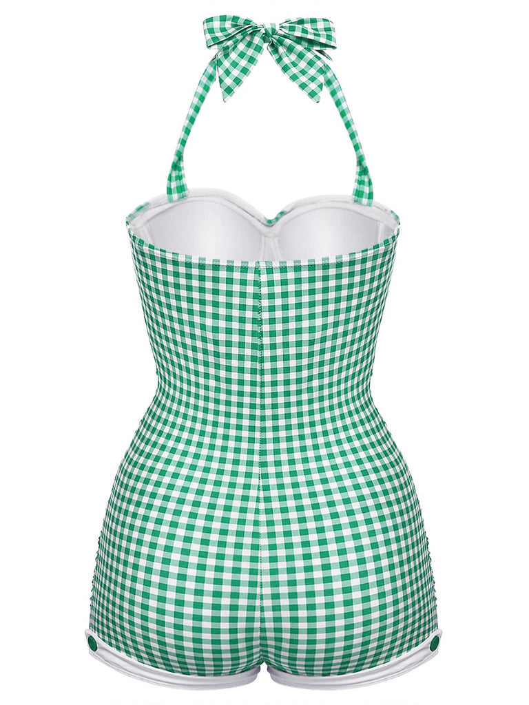 [Pre-Vendita] Costume Intero Rosa a Quadretti Halter con Fiocco Anni '50 20