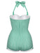 [Pre-Vendita] Costume Intero Rosa a Quadretti Halter con Fiocco Anni '50 20