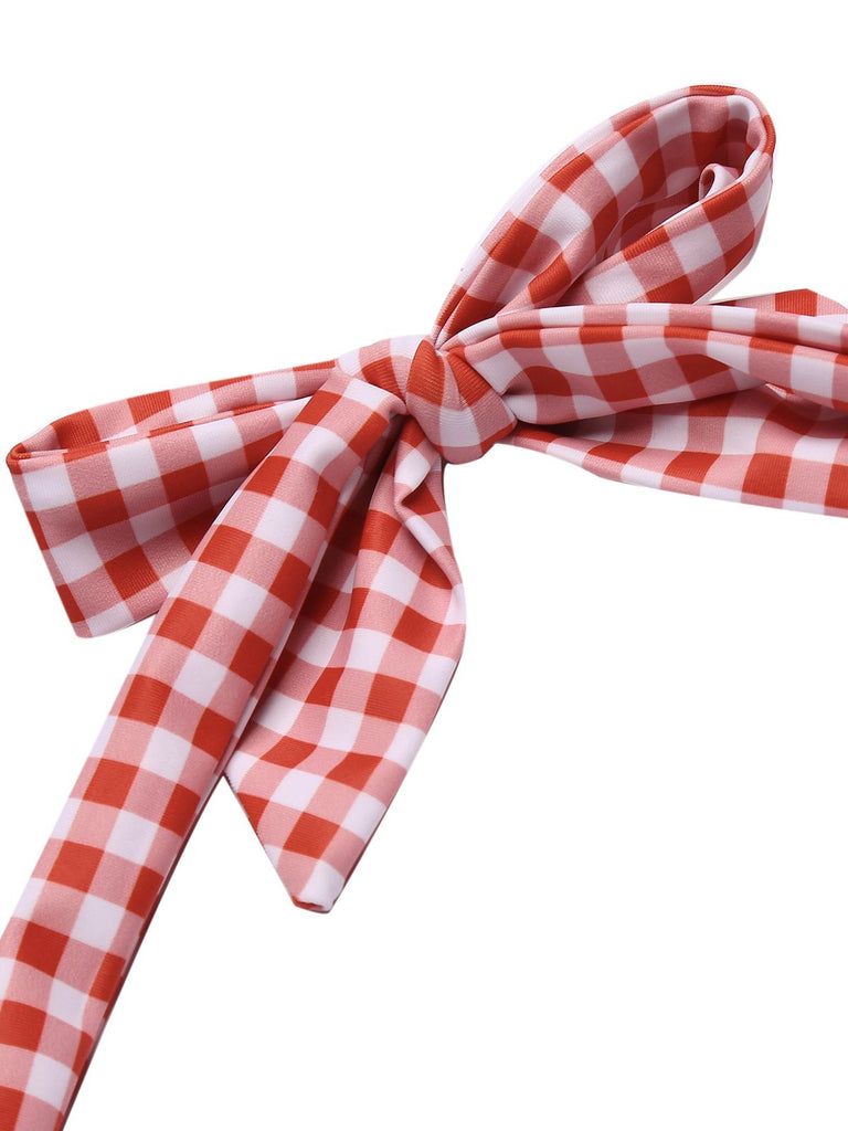 [Pre-Vendita] Costume Intero Rosa a Quadretti Halter con Fiocco Anni '50 8